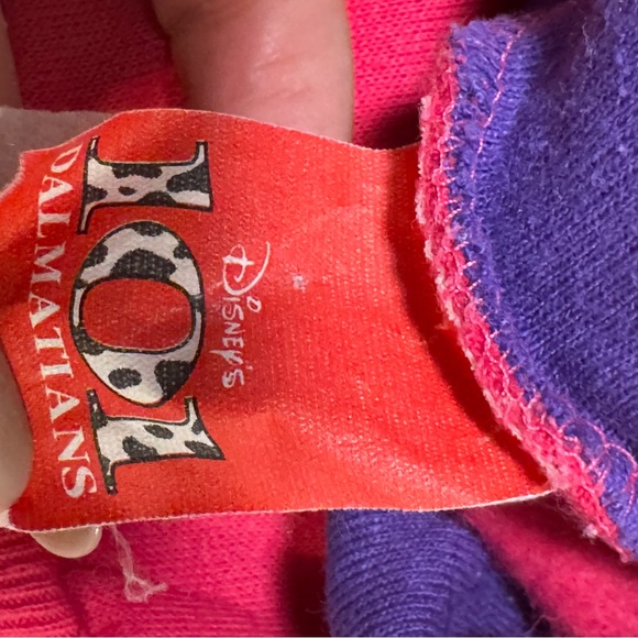 Vintage Disney 101 Dalmations Crewneck Fleece Sweatshirt pink purple 6X - Picture 4 of 9